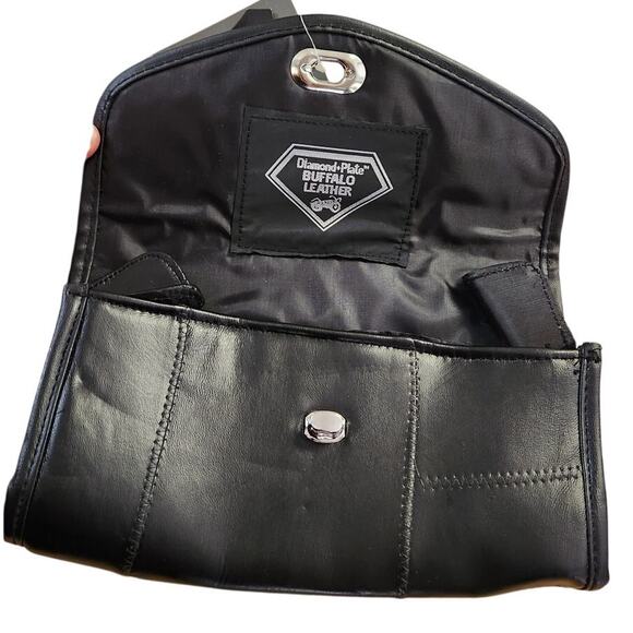 Diamond Plate Black Buffalo Leather Windshield Tool Utility Parts Bag NWT - Picture 2 of 7